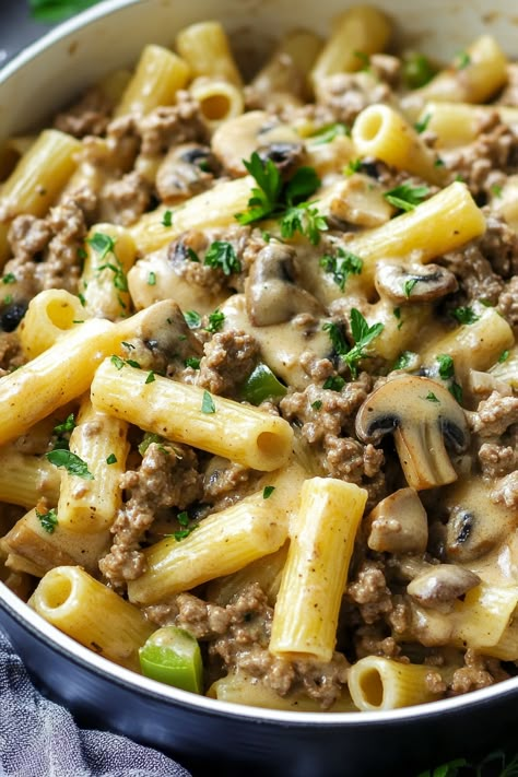 Philly Cheesesteak pasta Philly Cheesesteak Shells, Italian Beef Leftover Ideas, Philly Cheesesteak Hamburger Helper, Cheesesteak With Ground Beef, Cheesesteak Casserole Recipes, Dinner With Chopmeat, Ground Beef Philly Cheese Steak Pasta, Homemade Philly Cheesesteak Hamburger Helper, Cheese Steak Tortellini With Provolone Sauce