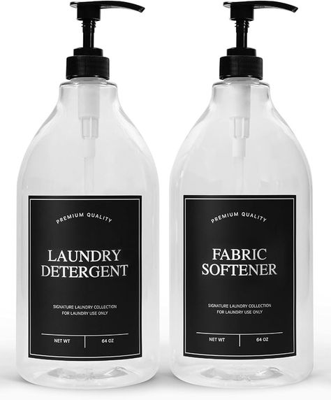 Amazon.com: Calindiana Laundry Detergent Dispenser for Laundry Room Organization, Clear 64oz PET Plastic Landry Soap Containers with Black Water Resistant Labels, Black Pumps and Screw Caps, Collapsible Funnel : Health & Household Liquid Laundry Detergent Dispenser, Laundry Soap Dispenser, Softener Bottle, Laundry Fabric Softener, Laundry Detergent Dispenser, Fabric Softener Dispenser, Detergent Bottles, Detergent Dispenser, Liquid Laundry Detergent