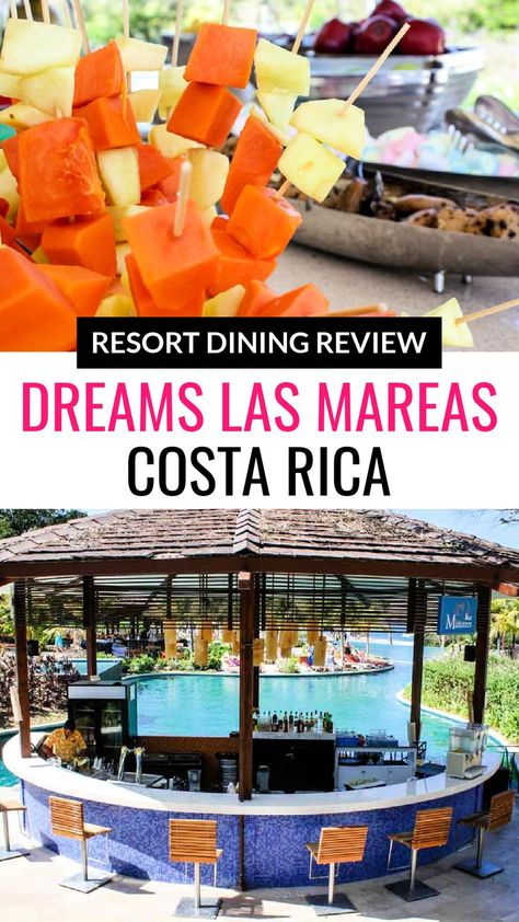 Dreams Las Mareas Costa Rica, Las Mareas Costa Rica, Resort Food, Costa Rica Resorts, Poolside Dining, Dreams Resorts, Latin America Travel, Kid Friendly Restaurants, Swim Up Bar