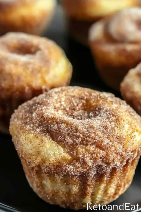 Keto Cinnamon Donut Muffins - Delicious Low Carb Treat Healthy Keto Muffins, Keto Mini Cinnamon Sugar Muffins, Keto Ginger Snap Cookies, Keto Cinnamon Roll Bread, Keto Baked Goods Recipes, Keto Apple Cider Donuts Recipe, Low Carb Donuts Baked, Keto Breakfast Bake Recipes, Keto Cinnamon Muffins