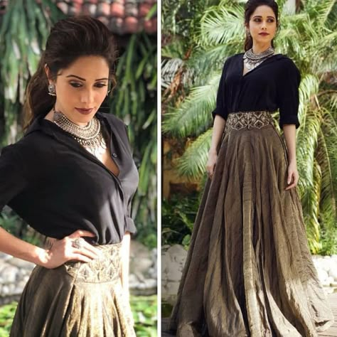 Suits For Women Professional, Formal Suits For Women, Nushrat Bharucha, Lehenga Designs Simple, Wedding Gown Styles, Simple Gowns, Long Dress Design, Fancy Dresses Long, Traditional Indian Outfits