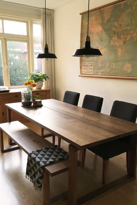 Bar Cabinet Dining Room, Dining Room Closet, Ikea Dining Table, Ikea Dining Room, Modern Bar Cabinet, Modern Wood Kitchen, Ideas For Organizing, Ikea Dining, Bench Dining