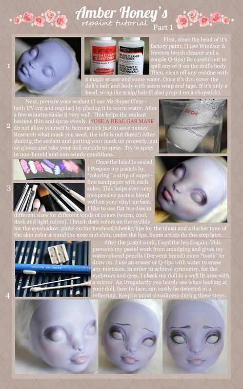 Doll Repaint Tutorial, Art Doll Tutorial, Doll Making Tutorials, Custom Monster High Dolls, Monster High Custom, Monster High Repaint, Monster Dolls, Polymer Clay Dolls, Doll Painting