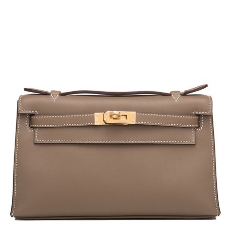 #Hermes Mini #Kelly Pochette Etoupe Swift Gold Hardware #Clutch #Bag Hermes Pochette, Hermes Etoupe, Men Handbag, Handbags Australia, Hermes Clutch, Kelly Pochette, Mini Kelly, Oversized Bag, Hermes Men