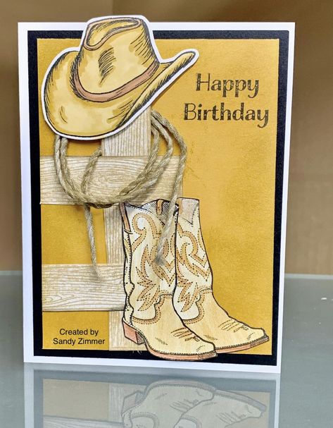 Cowboy Cards Handmade, Cowboy Birthday Card, Western Birthday Card, Cowgirl Birthday Card, Horse Birthday Cards, Cowboy Cards, Western Cards, Mens Birthday, Horse Cards