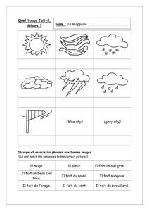 french TES  tes fait Quel worksheet temps   weather il? Resources French Weather Worksheets, French Language Learning Kids, Gcse French, French Numbers, Learning French For Kids, Weather Worksheets, Weather Vocabulary, French Worksheets, French Teaching Resources