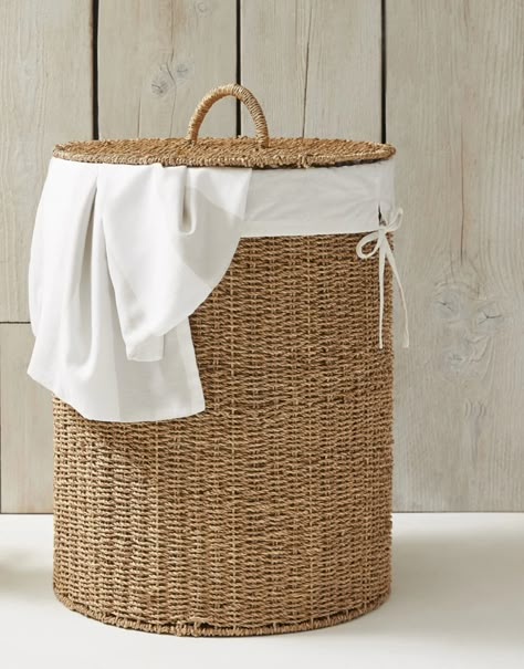 Classic Room Design, Basket Laundry, Basket And Crate, Plastic Baskets, Washing Basket, White Company, Utility Rooms, Laundry Storage, The White Company