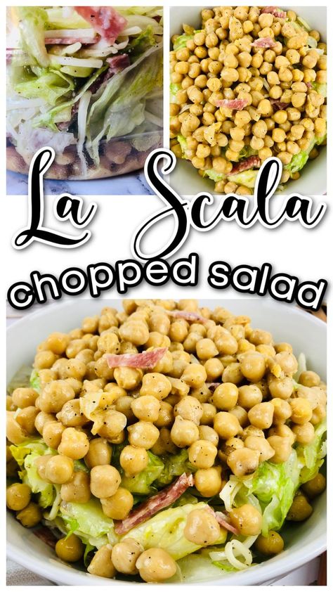 la scala salad Cowboy Chopped Salad Pioneer Woman, Restaurant Salads Recipes, No Salad Lunch Ideas, Pascals Chopped Salad, The Best Chopped Salad, Not Salad Salads, Chipped Salad Recipes, Chopped Salad With Salami, Loaded Chopped Salad