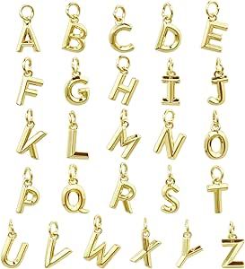 BETITETO 26pcs 18K Gold Plated Brass Letters Charms A-Z Alphabet Beads Pendants for Making Jewelry Bracelets Necklace Gift DIY Craft Alphabet Beads, Gift Diy, Letter Charms, Pendant Bracelet, Sewing Stores, Beaded Pendant, Necklace Gift, Making Jewelry, The Amazon