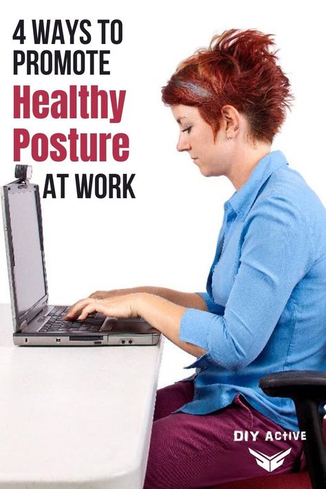 4 Ways to Promote Healthy Posture At Work    #posture #health #office #healthyposture #officehealth #yoga #yogi #stretch #getfit #walking #officechair #computre Bodyweight Cardio, Workouts Plan, Workout Fitness Motivation, Quick Yoga, Office Health, Healthy Spine, Unhealthy Habits, Fitness Hacks, At Home Fitness