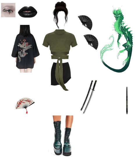 Dragon Core Outfits, Dragon Core Aesthetic Outfits, Dragon Core Aesthetic, Dragon Outfit Aesthetic, Core Aesthetic Outfits, Trio Outfits, Jade Core, Dragon Core, Dragon Outfit