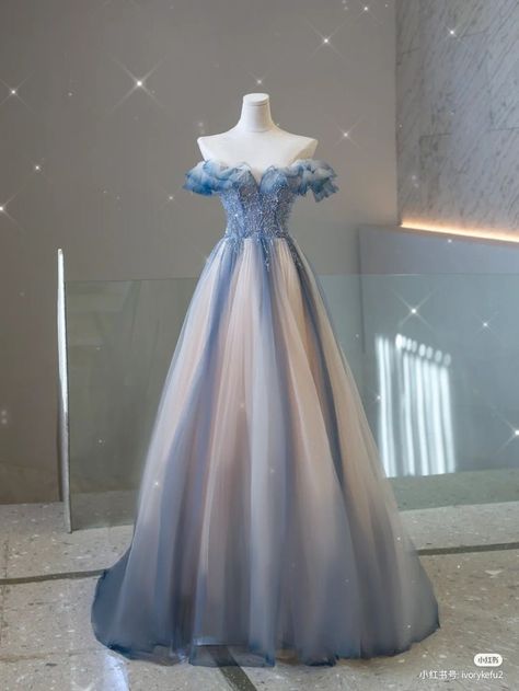 Ice Blue Gown, Ice Princess Dress, Ice Blue Wedding Dress, Ice Wedding, Ball Outfits, Music On Spotify, Gowns Dresses Elegant, Pretty Wedding Dresses, Prom Ideas