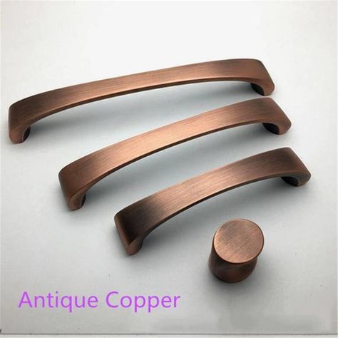 Black Kitchen Furniture, Brushed Nickel Kitchen, Kitchen Cabinet Door Handles, Black Dressers, Dresser Drawer Pulls, Drawer Pulls And Knobs, Copper Handles, Dresser Handles, Cabinet Door Handles