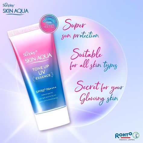 Sunplay and Skin Aqua Nepal on Instagram: “Looking for a perfect tint to brighten your complexion?  Skin Aqua Tone Up UV Essence is an SPF50+ / PA++++ correcting and brightening…” Skin Aqua Tone Up Uv Essence, Skin Aqua, Tone Up, Tone It Up, Uv Light, Glowing Skin, Nepal, Sun Protection, Sunscreen