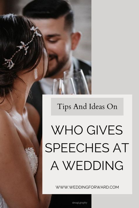 Wedding speeches are a timeless tradition that remains relevant forever. You have people to celebrate with you and they must say nice things and give their best wishes. But for the sake of organization, it's good to find out who gives speeches at a wedding. Follow this topic and arm yourself with relevant information. #weddingspeeches #wedding Order Of Speeches At Wedding Reception, Who Speaks At Wedding Reception, Who Gives Speeches At Wedding, Wedding Speeches Order, Speeches At Weddings, Wedding Speech Order, Beach Wedding Setup, Quick Wedding, Wedding Speeches