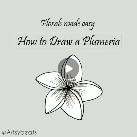 Flower Doodles | Mandala | Zen art✨ on Instagram: "Florals made easy 🌸 Tutorial :How to draw Plumeria ❤" Easy To Draw Flowers Doodles, How To Draw A Plumeria, How To Draw Plumeria Flowers, How To Draw A Hawaiian Flower, Plumeria Flowers Drawing, Plumeria Drawing, Doodles Mandala, Basic Flower, Leaves Drawing