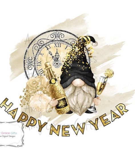 Happy New Year Gnomes, New Year Wishes Images, Clock Digital, Gift Making, Happy New Year Images, How To Make Signs, Iphone Wallpaper Fall, New Year Images, Happy Gifts