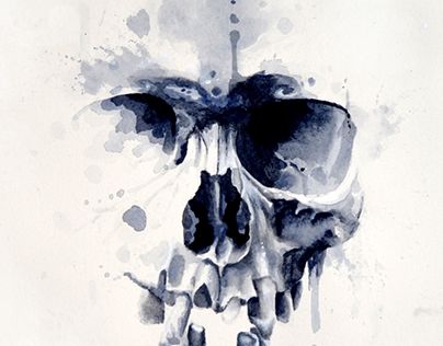 Diy Skull Painting, Skull Practice, Skull Canvas Painting, Watercolour Skull, Spooky Watercolor, Skull Watercolor, Family First Tattoo, Tattoo Watercolor, Skull Sleeve Tattoos