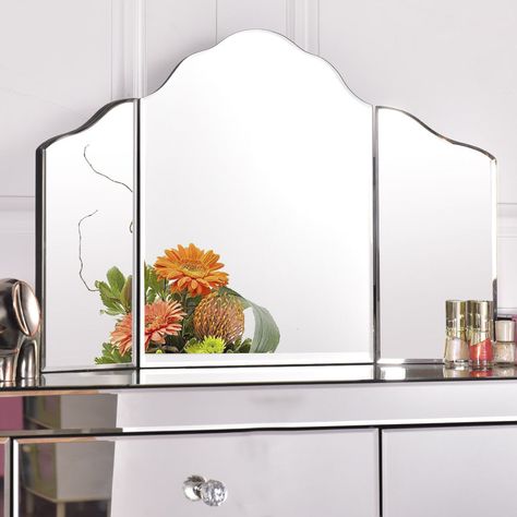 27''x18'' Large Trifold Vanity Mirror Makeup Dressing Cosmetic Mirror Tabletop #Goplus Tri Fold Vanity Mirror, Mirror Jewellery Cabinet, Trifold Mirror, Mirror Panels, Makeup Vanity Mirror, Cosmetic Mirror, Jewelry Mirror, Rectangle Mirror, Wall Mounted Vanity