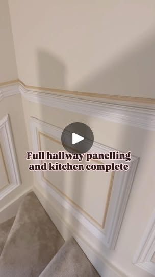 15K views · 649 reactions | How I created this detailed panelling!

When I shared a picture of this on my stories last week you all loved it so i thought i shared here what I used and how I did it ☺️

Can’t wait to do back next month and see it painted!
 
_____________________________________________________
#panelling #hallwaypanelling #detailedpanelling #wainscotpanelling #howto #dadorails #hallwayinspo #hallwaydesign #detailing #shecan | Haylie 💗 Painted Panelling, Hallway Panelling, Hallway Design, Wainscoting, I Did It, Love Is All, Hallway, New Home