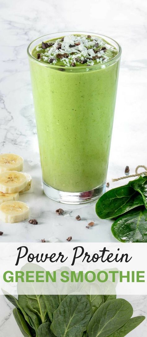 Smoothie Low Carb, Green Protein Smoothie, Perfect Healthy Breakfast, Power Smoothie, Protein Smoothie Recipes, Post Workout Snacks, Protein Power, Workout Snacks, Chocolate Caliente