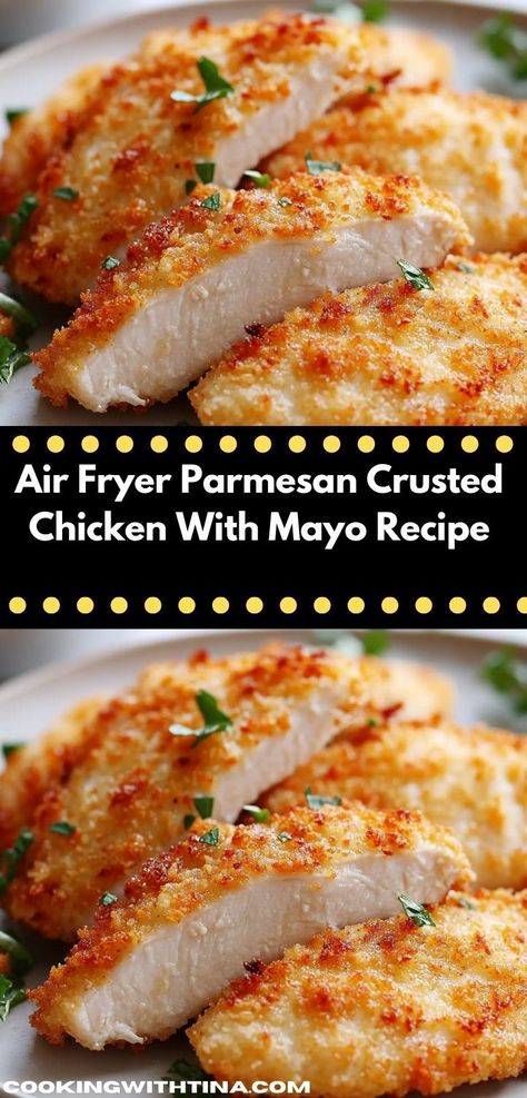 Craving a satisfying dish that’s both crispy and juicy? Try this Air Fryer Parmesan Crusted Chicken With Mayo. This simple recipe delivers a mouthwatering flavor, making it a hit with kids and adults alike. Parmesan Crusted Chicken With Mayo, Chicken With Mayo, Air Fryer Parmesan Crusted Chicken, Mayo Chicken, Mayo Recipe, Air Fried Food, Air Fryer Oven Recipes, Air Fry Recipes, Parmesan Crusted Chicken