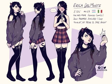 Modern Female Outfits, Transfemme Art, Trans Girl Drawing, Traumatized Oc, Trans Female Outfits, Transfem Art, Trans Goth, Kagura Mutsuki, Trans Oc