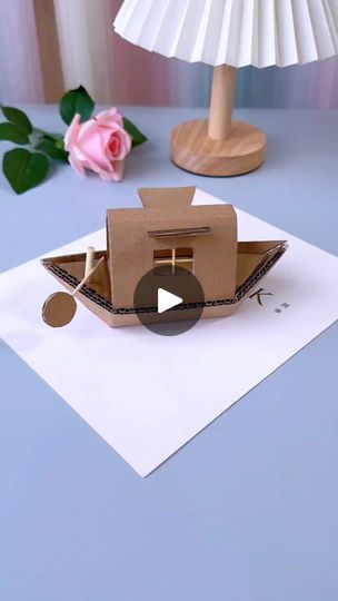 2M views · 20K reactions | Create a fun and easy cardboard boat with your child!   This simple DIY project 🤩⛵️ | Create a fun and easy cardboard boat with your child! This simple DIY project 🤩⛵️ | By Bermain dan Belajar | Facebook Colorful Art Projects, Cardboard Boat, Boat Crafts, Make A Boat, Paper Boat, Crafty Kids, Cardboard Crafts, Red Flag, Simple Diy