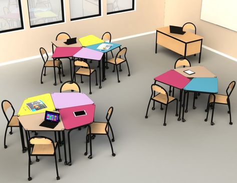 Table design pour les classes scolaires. Mettez facilement un travail de groupe dans votre salle avec la table scolaire 3.4.5 Childrens Art Studio, Scenic Design Theatres, Classroom Arrangement, School Brochure, School Tables, Montessori Art, Student Room, Fabrication Tools, School Furniture