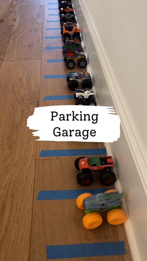 Melissa Kate | Do your kids love monster trucks? Try this truck bridge! Connect two rows of painters tape between two level surfaces, we like to use the… | Instagram Miles Art, Monster Truck Kids, Truck Crafts, After School Care, Diy Monsters, Baby Learning Activities, Daycare Activities, Match Colors, Toddler Play