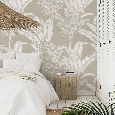 Wallpapers Are Now Landlord Friendly - The Wall Sticker Company Coastal Style Wallpaper, Coastal Wallpaper Bedroom, Hampton Wallpaper, Coastal Accent Wall, Hamptons Wallpaper, Bedroom Wallpaper Accent Wall, King Size Bed Designs, Play Wallpaper, Wallpaper Bedroom Feature Wall