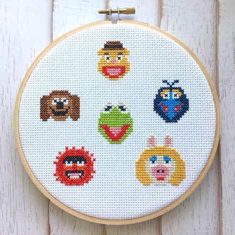 The Muppets Cross Stitch Kit Stitch Diy, Cross Stitch Cushion, Tiny Cross Stitch, The Muppets, Diy Cross, Disney Cross Stitch, Mini Cross Stitch, Diy Cross Stitch, Cute Embroidery