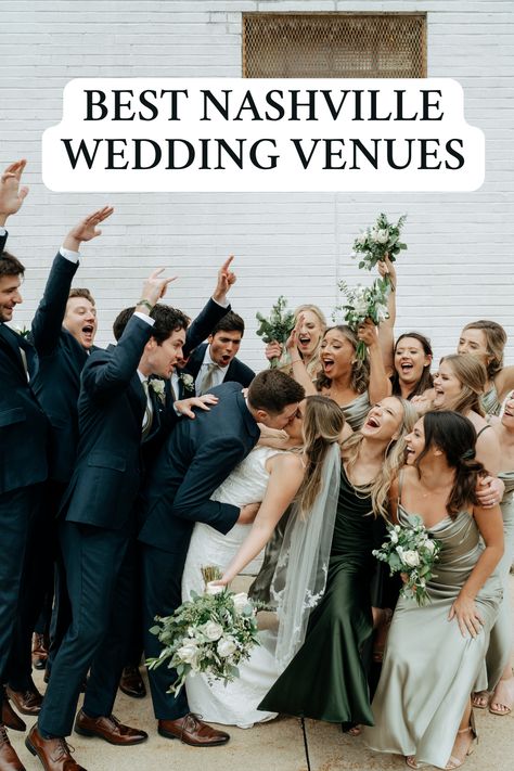 A bridal party celebrating the bride and groom on their wedding day in Nashville, TN Elope In Nashville Tn, Wedding Venue Nashville Tn, Wedding Music Band, Wedding Hacks, Nashville Wedding Venues, Chattanooga Wedding, Photography Trends, Budget Friendly Wedding, Make A Decision