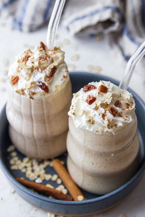 Apple Pie Protein Smoothie Apple Pie Protein Smoothie, Apple Cinnamon Protein Shake, Apple Pie Protein Shake, Protein Milkshake, Apple Pie Smoothie, High Protein Smoothies, Seasonal Desserts, Protein Smoothie Recipes, Post Workout Food