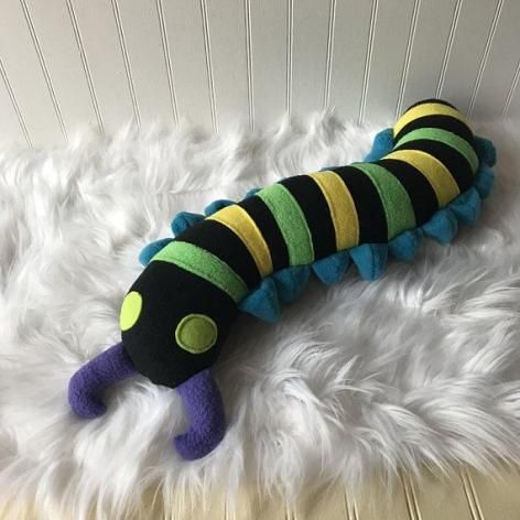 Isopod Plush, Bug Plush, Wild Rabbits, Sewing Stuffed Animals, Diy Gifts For Kids, Bright Turquoise, Kawaii Plushies, Black Fleece, Green And Yellow