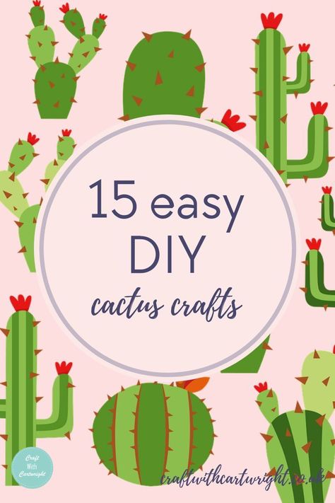 Love cacti and succulents? You'll love this collection of 15 easy diy cactus crafts! Try making them from paper, clay, felt and even sew up a xstitch! Cactus Crafts Decoration, Cactus Crafts Diy, Cactus Design Ideas, Diy Felt Cactus, Cactus Diy Decor, Felt Cactus Diy, Paper Cactus Diy, Cactus Crafts For Kids, Diy Cactus Decor