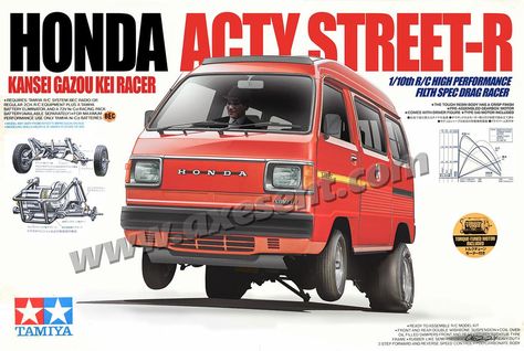 Parody Box Art - Acty by Axesent on DeviantArt Honda Acty, Tamiya Model Kits, Shelby Gt350r, Tamiya Models, 1960s Cars, Rc Cars And Trucks, Radio Controlled Cars, Model Cars Kits, Rc Auto