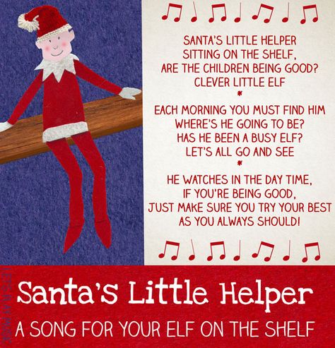 Santa's Little Helper - A cute and easy little song to sing while going to hunt for your elf every morning! - Let's Play Music Elf On The Shelf Preschool, Elf Song, Preschool Elves, Songs For Christmas, Christmas Songs For Kids, Xmas Songs, Christmas Science, Shelf Elf, Christmas Elf On The Shelf