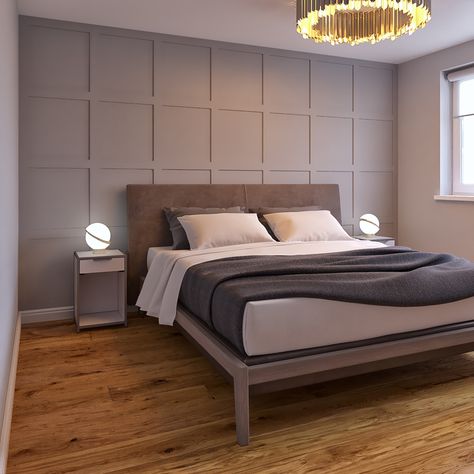 Wood Panelling Ideas: Adding Texture and Style to Your Walls - Grand Designs Magazine Shaker Panelling, Mdf Panelling, Mdf Wall Panelling, Plastic Wall Panels, Grand Designs Houses, Wall Behind Bed, Textured Feature Wall, Kitchen Wall Panels, White Wall Paneling