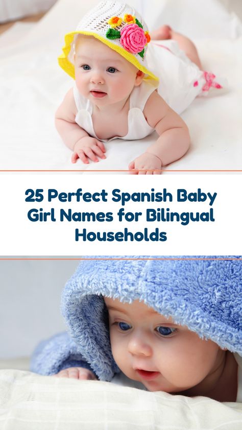 25 Perfect Spanish Baby Girl Names for Bilingual Households There are so many excellent Spanish baby girl names popular in the US and abroad today. Bilingual parents should check out these Spanish baby names for girls! Spanish Middle Names, Spanish Names Girl, Unique Mexican Girl Names, Spanish Girl Names, Spanish Baby Girl Names, Bilingual Baby Names, Unique Baby Girl Names With Meaning Spanish, Spanish Girls Names, Hispanic Baby Names