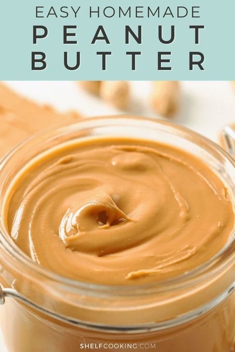 All you need for this simple and delicious homemade peanut butter recipe are peanuts and a blender. Yes that's it! It's so good, you'll never go back to store-bought PB again! Peanut Butter Recipes Easy, Peanut Butter Recipe, Homemade Nut Butter, Sweet Breakfast Treats, Homemade Pantry, Peanut Butter Granola, Gluten Free Peanut Butter, Best Peanut Butter, Homemade Peanut Butter