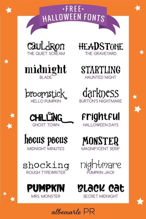 Halloween fonts alphabet