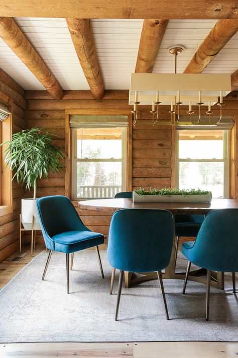 A Modernized Log Cabin Renovation — HIGH STREET HOMES Log Cabin Renovation, Log Cabin Remodel, Cabin Homes Interior, Modern Cabin Interior, Log Home Interior, Log Home Kitchens, Modern Log Cabins, Modern Log Cabin, Cabin Renovation