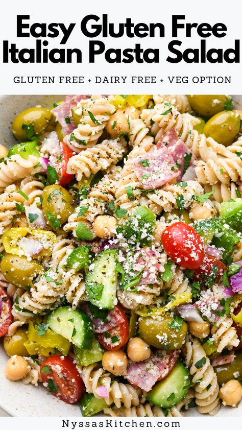 Gluten Free Antipasto Salad, Non Dairy Side Dishes For Bbq, Gluten Free Pesto Pasta Salad, Gluten Free Italian Pasta Salad, Gluten And Dairy Free Pasta Salad, Aip Pasta Salad, Gf Df Pasta Salad, Dairy Free Pasta Salad Recipes, Paleo Pasta Salad