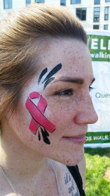 Pink Ribbon Face Paint, Pink Face Paint School Spirit, Pink Out Face Paint Spirit Week, Pink Out Face Paint, Pink Face Paint, Cheerleader Makeup, School Spirit Face Paint, Football Face Paint, Earth Fairy