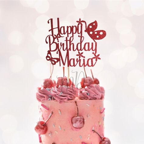 Happy Birthday To Marwa, Birthday Name Cake, Happy Birthday Maria, Happy Birthday Sarah, Name Cake Topper, Name Cake, Bamboo Stick, Happy Birthday Name, Birthday Name