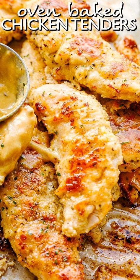 Chicken Tender Recipes Baked, Oven Baked Chicken Tenders, Easy Oven Baked Chicken, Chicken Tenderloin Recipes, Crispy Chicken Tenders, Baked Chicken Tenders, Chicken Thigh Recipes Oven, Chicken Tenderloins, Chicken Thigh Recipes Crockpot