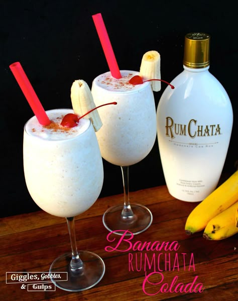 Banana Rumchata Colada Chata Colada, Rum Chatta Recipes, Rum Chatta Drinks, Rum Chata Recipes, Rumchata Cocktails, Smirnoff Drinks, Rumchata Drinks, Banana Colada, Rum Chata