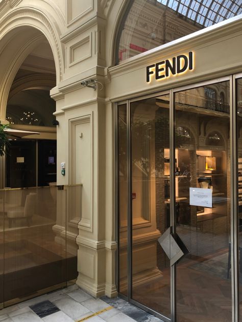 Luxury Brand Logo Aesthetic, Luxury Brands Aesthetic Wallpaper, Fendi Aesthetic, Classic Facade, Cracked Wallpaper, Card Tattoo Designs, Fendi Store, Dream Apartment Decor, Cafe Logo