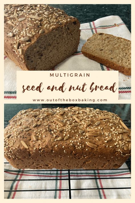 Easy Multigrain Seed and Nut Bread Easy Multigrain Bread Recipe, Seed And Nut Bread, Easy Bread Loaf Recipe, Nut And Seed Bread Recipe, Multi Seed Bread, Nut And Seed Bread, Nut Breads, Simple Bread Recipe, Multigrain Bread Recipe